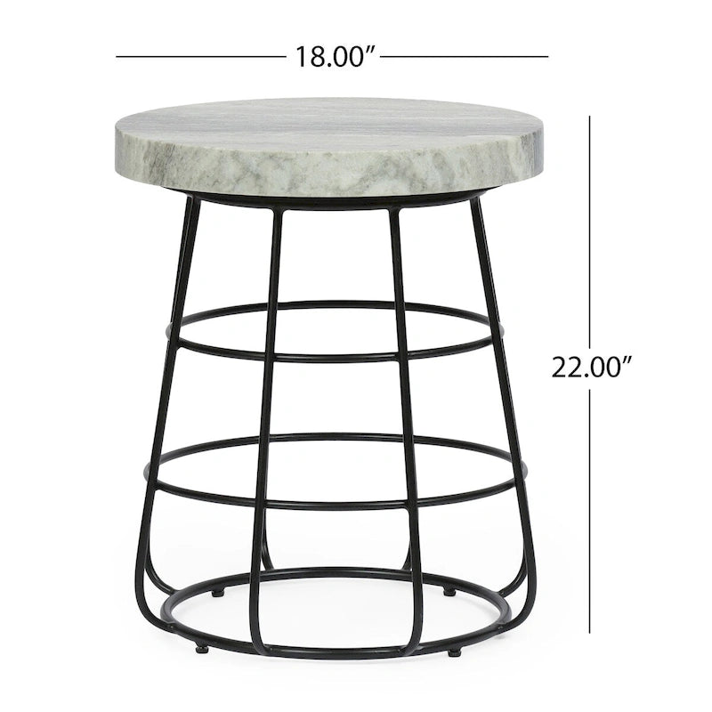Table d'appoint épaisse en marbre