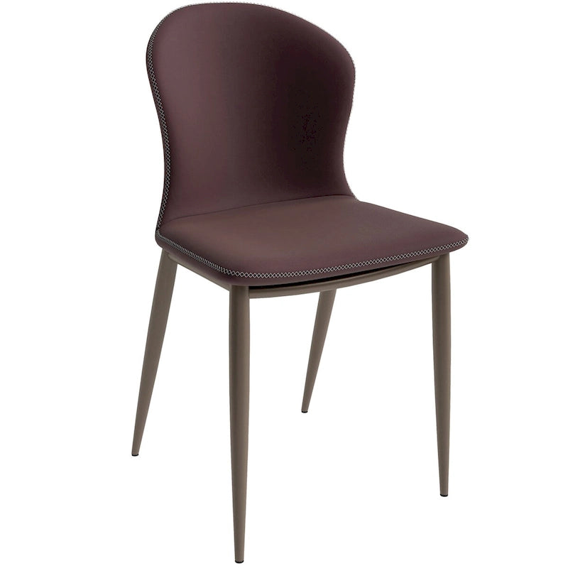 Chaise de salle à manger moderne en tissu rembourré avec pieds en métal