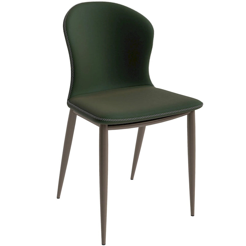 Chaise de salle à manger moderne en tissu rembourré avec pieds en métal