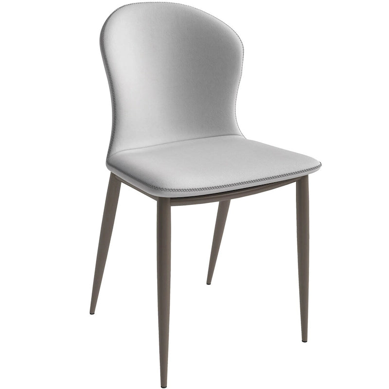 Chaise de salle à manger moderne en tissu rembourré avec pieds en métal