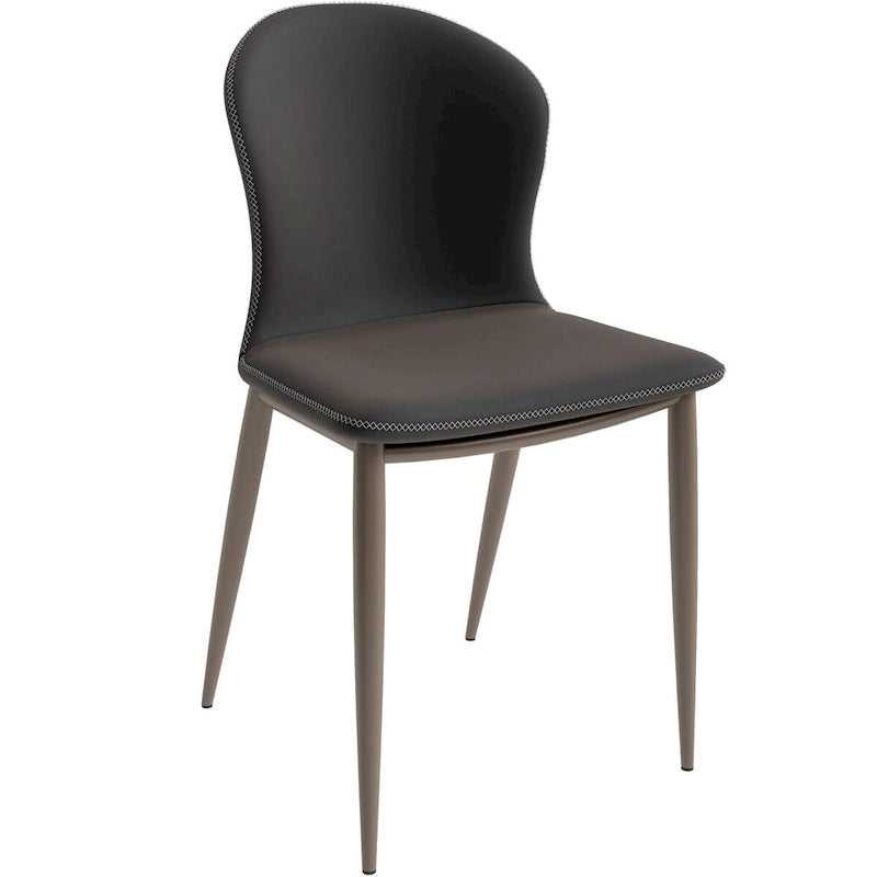 Chaise de salle à manger moderne en tissu rembourré avec pieds en métal