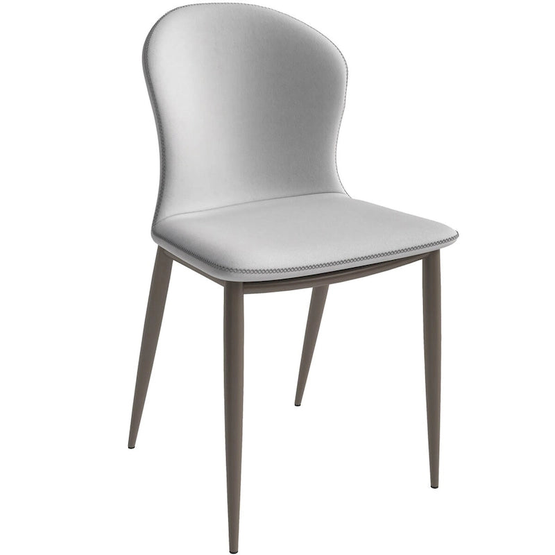 Chaise de salle à manger moderne en tissu rembourré avec pieds en métal