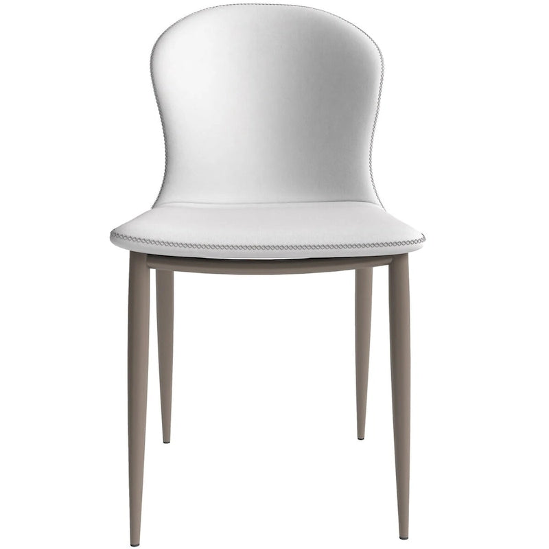 Chaise de salle à manger moderne en tissu rembourré avec pieds en métal