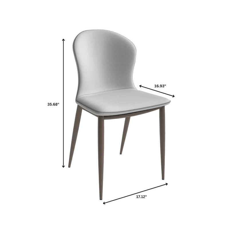 Chaise de salle à manger moderne en tissu rembourré avec pieds en métal