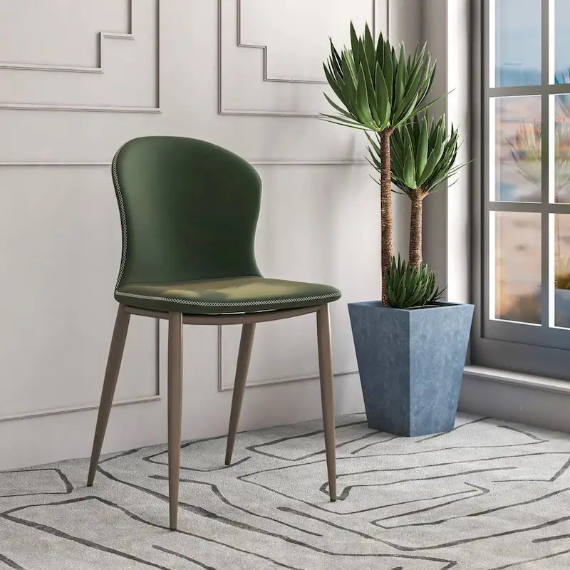Chaise de salle à manger moderne en tissu rembourré avec pieds en métal