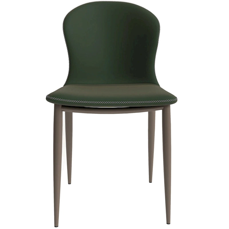 Chaise de salle à manger moderne en tissu rembourré avec pieds en métal