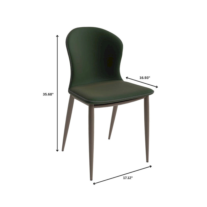 Chaise de salle à manger moderne en tissu rembourré avec pieds en métal