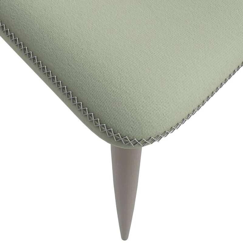 Chaise de salle à manger moderne en tissu rembourré avec pieds en métal