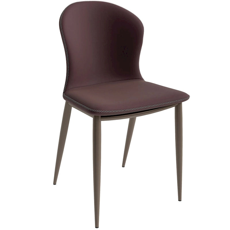 Chaise de salle à manger moderne en tissu rembourré avec pieds en métal