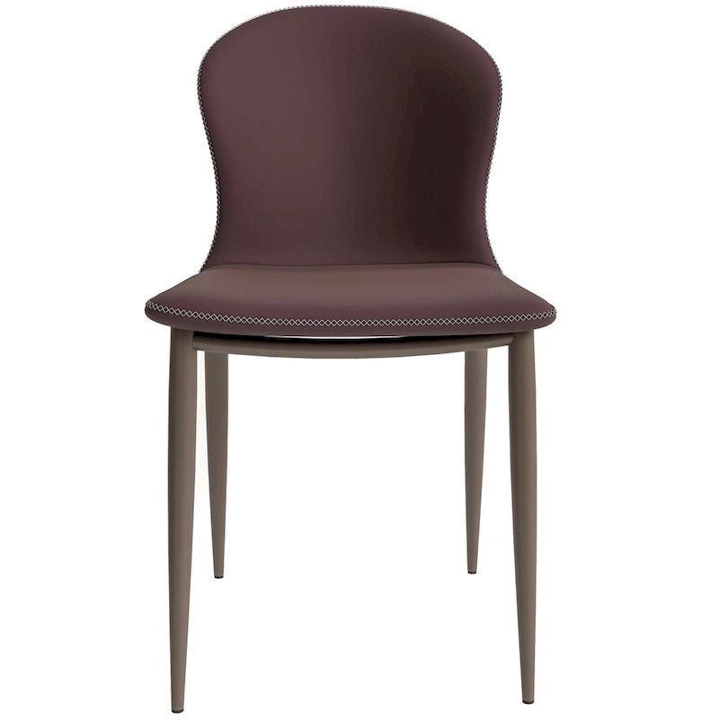 Chaise de salle à manger moderne en tissu rembourré avec pieds en métal