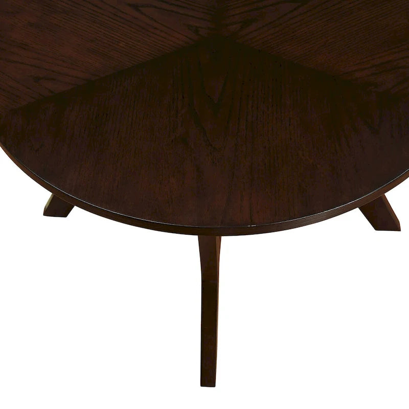 Table basse ronde en bois de 32 pouces pour salon, style ferme moderne du milieu du siècle