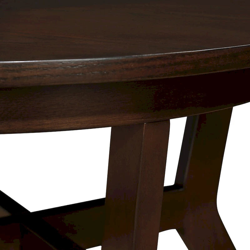 Table basse ronde en bois de 32 pouces pour salon, style ferme moderne du milieu du siècle