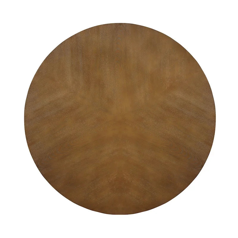 Table basse ronde en bois de 32 pouces pour salon, style ferme moderne du milieu du siècle