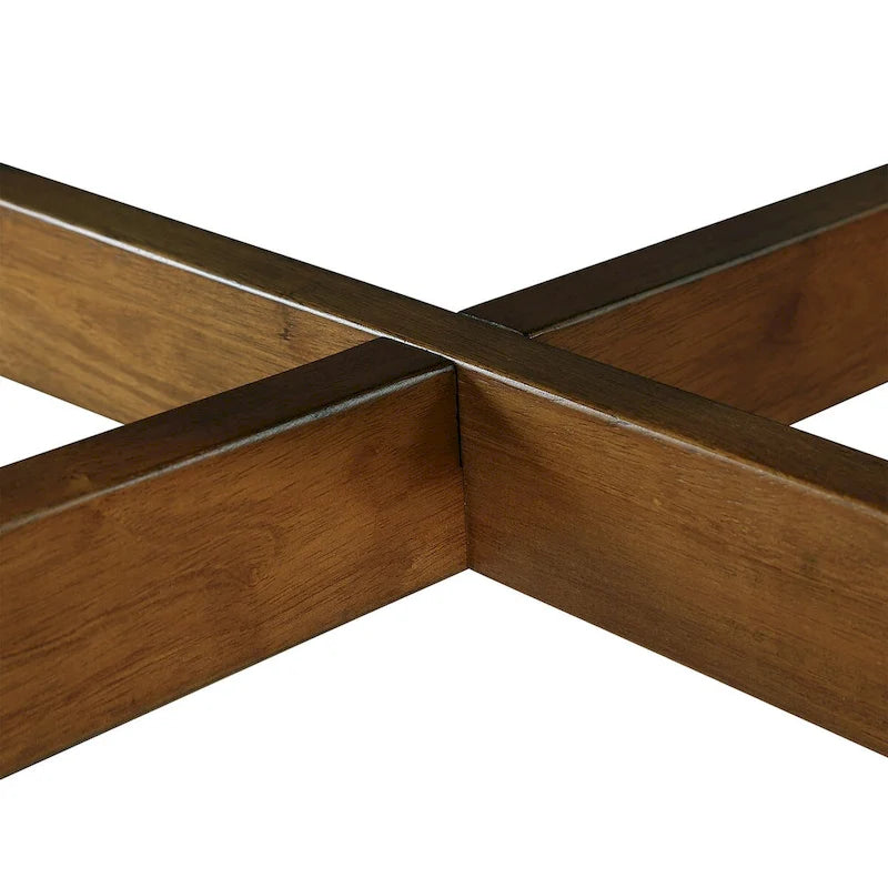 Table basse ronde en bois de 32 pouces pour salon, style ferme moderne du milieu du siècle