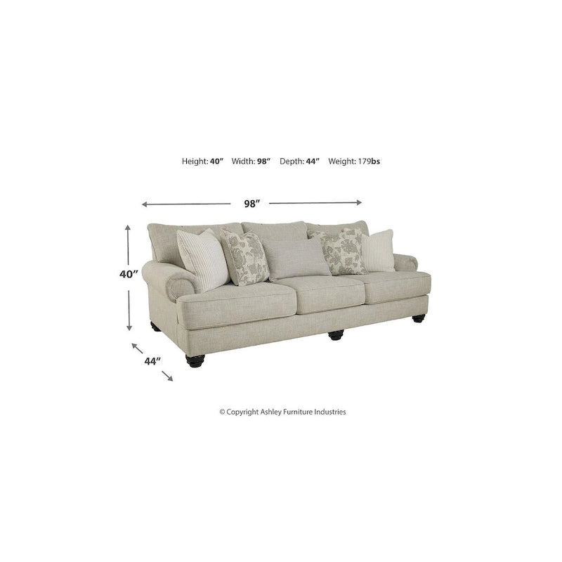 Canapé rembourré beige – 98L x 44P x 40H