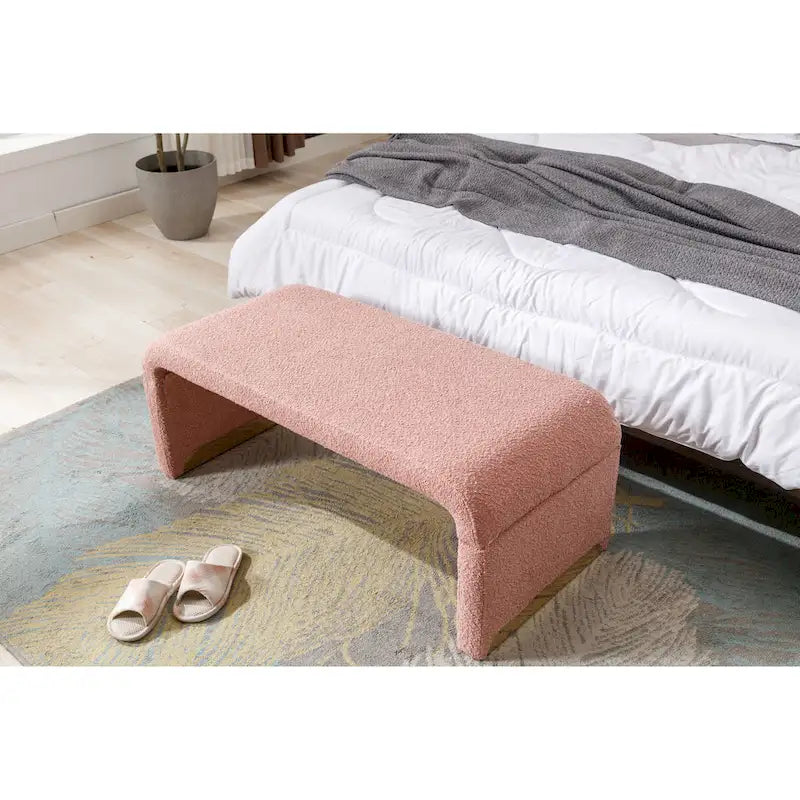 Banc avec pieds en métal doré