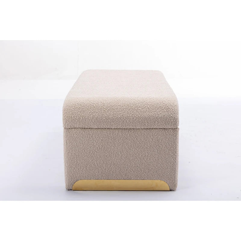 Banc avec pieds en métal doré