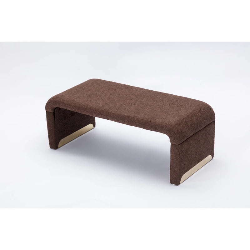 Banc avec pieds en métal doré