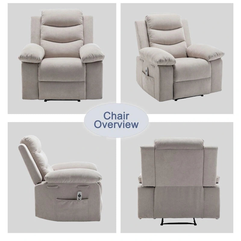 Fauteuil inclinable électrique avec fonction de massage réglable