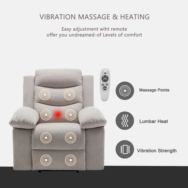 Fauteuil inclinable électrique avec fonction de massage réglable