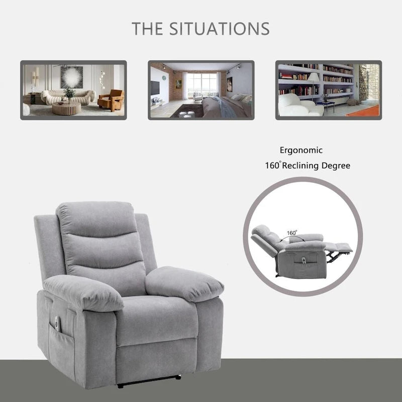 Fauteuil inclinable électrique avec fonction de massage réglable