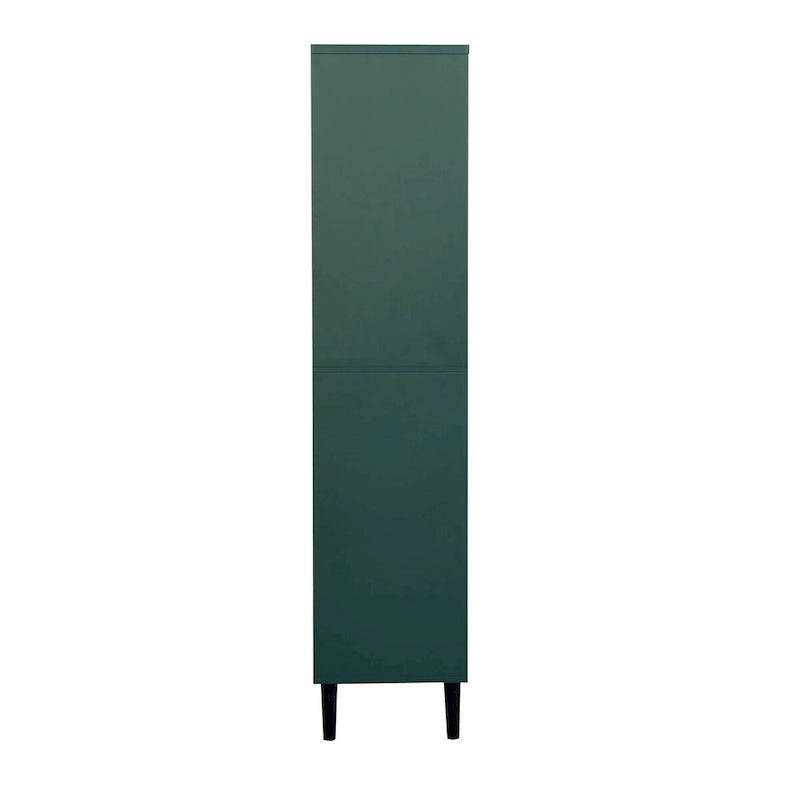 Meuble de rangement haut avec 2 portes vitrées et 2 portes, armoire moderne autoportante pour salle de bain, salle à manger ou salon